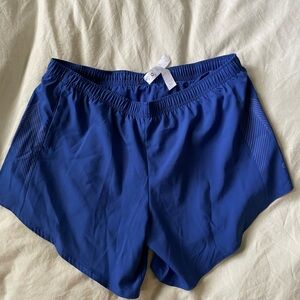 Oiselle blue running shorts